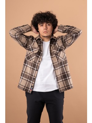 Bican Çift Cepli  Oversize Erkek Oduncu Gömlek