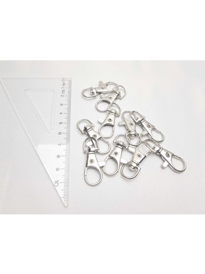 Be Beauty Gümüş Renkte Paris Kancası, Anahtarlık 1 Poşette 10 Adet