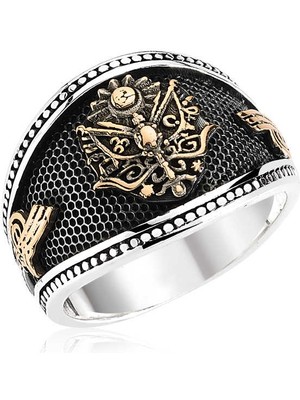 Harem Altın Gümüş Osmanlı Devlet Armalı Erkek Yüzük