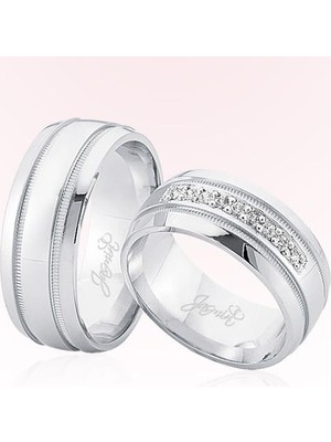 Harem Altın Beyaz Taşlı Altın Alyans 4604