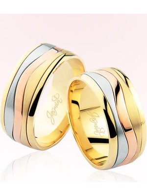 Harem Altın Üç Renk Altın Alyans 2202