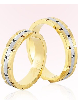 Harem Altın Iki Renk Altın Alyans 3701