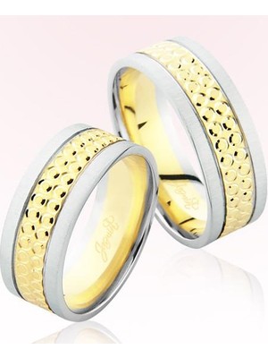 Harem Altın Sarı Beyaz Altın Alyans 6303