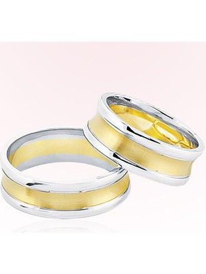 Harem Altın Sarı Beyaz Altın Alyans 6408