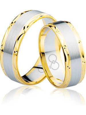 Harem Altın Sarı Beyaz Altın Alyans 3201-3