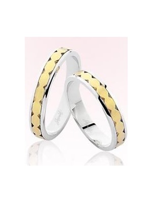Harem Altın Sarı Beyaz Altın Alyans 7308
