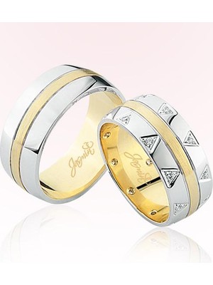 Harem Altın Üçgen Desenli Altın Alyans 2702