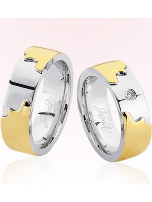 Harem Altın Sarı Beyaz Altın Alyans 1901