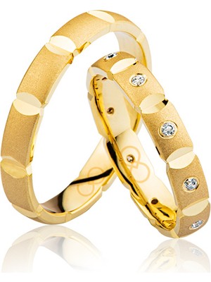 Harem Altın Sarı Parçalı Taşlı Alyans 2704-1