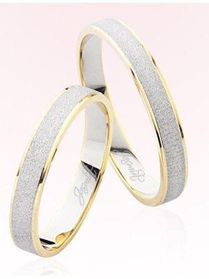 Harem Altın Sarı Beyaz Altın Alyans 7909