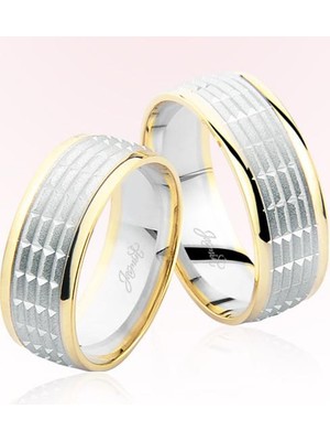 Harem Altın Beyaz Sarı Altın Alyans 7507