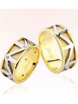 Harem Altın Zikzak Desenli Altın Alyans 2406