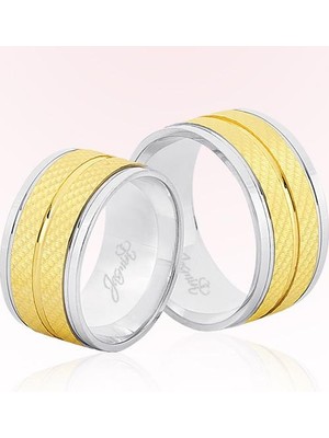 Harem Altın Sarı Beyaz Altın Alyans 7802