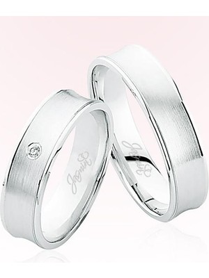 Harem Altın Beyaz Altın Alyans 5208