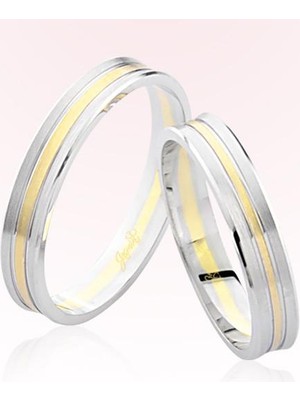 Harem Altın Beyaz Sarı Altın Alyans 7102