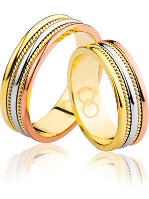 Harem Altın Üç Renk  Altın Alyans 0402