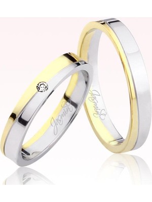 Harem Altın Sarı Beyaz Altın Alyans 2204-4
