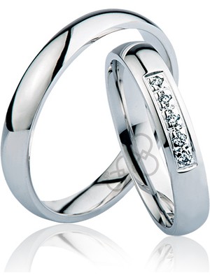 Harem Altın Beyaz Bombeli Klasik Altın Alyans 2903 1