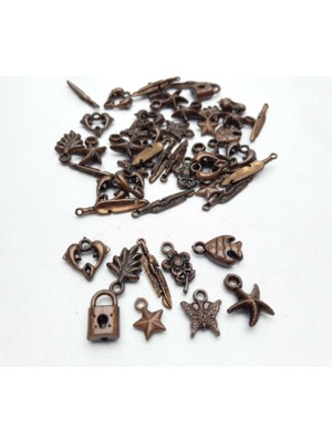 Be Beauty Bronz Renginde 5 mm Metalize Takı Sembolleri (25ADET) 1-2 cm