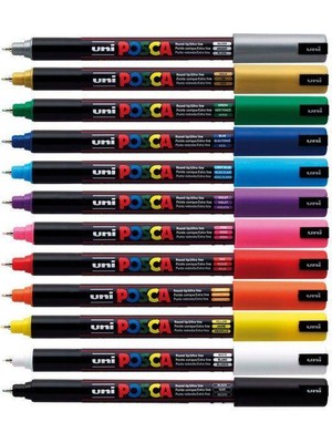 Uni Posca Su Bazlı Boyama Markörü 0.7 mm 12 Renkli Set ile Yaratıcılığınızı Konuşturun