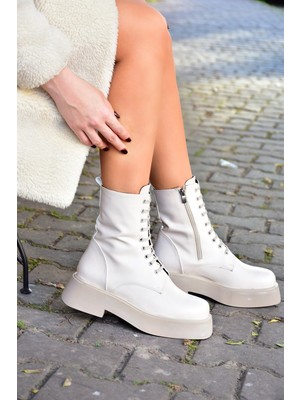 Fox Shoes Bej Kalın Tabanlı Günlük Kadın Bot Postal L610130109