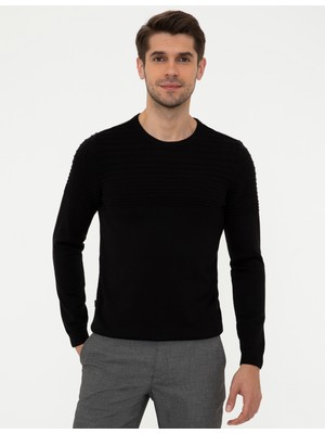 Pierre Cardin Erkek Siyah Slim Fit Kazak 50248541-VR046