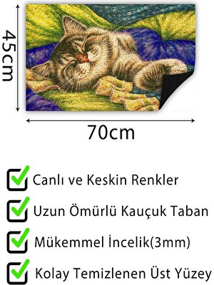 Buket Home Kapı Önü Paspası Dekoratif Kapı Paspası Dış Mekân Paspas Ev Içi Paspası 45X70CM