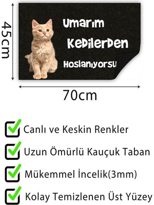 Buket Home Umarım Kapı Önü Paspası Dekoratif Kapı Paspası Dış Mekân Paspas Ev Içi Paspası 45X70CM