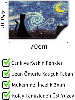 Buket Home Kapı Önü Paspası Dekoratif Kapı Paspası Dış Mekân Paspas Ev Içi Paspası 45X70CM