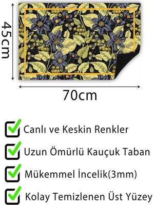 Buket Home Kapı Önü Paspası Dekoratif Kapı Paspası Dış Mekân Paspas Ev Içi Paspası 45X70CM