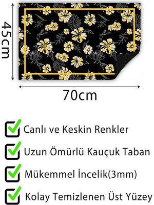 Buket Home Kapı Önü Paspası Dekoratif Kapı Paspası Dış Mekân Paspas Ev Içi Paspası 45X70CM