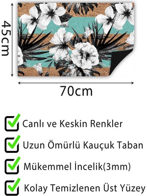 Buket Home Kapı Önü Paspası Dekoratif Kapı Paspası Dış Mekân Paspas Ev Içi Paspası 45X70CM