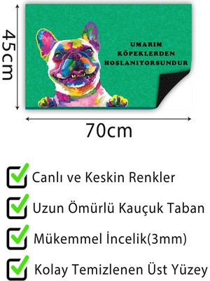 Buket Home Kapı Önü Paspası Dekoratif Kapı Paspası Dış Mekân Paspas Ev Içi Paspası 45X70CM