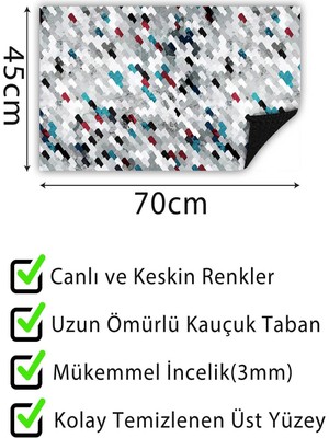 Buket Home Kapı Önü Paspası Dekoratif Kapı Paspası Dış Mekân Paspas Ev Içi Paspası 45X70CM