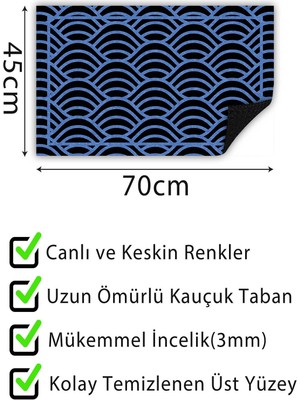 Buket Home Kapı Önü Paspası Dekoratif Kapı Paspası Dış Mekân Paspas Ev Içi Paspası 45X70CM