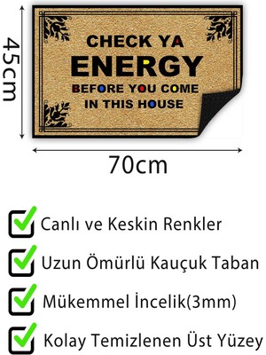 Buket Home Kapı Önü Paspası Dekoratif Kapı Paspası Dış Mekân Paspas Ev Içi Paspası 45X70CM