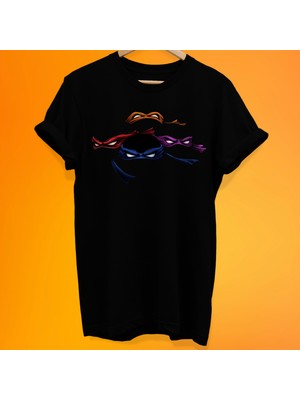 Remonz Ninja Kaplumbağalar Baskılı %100 Pamuk Oversize T-Shirt Büyük Beden Tişört