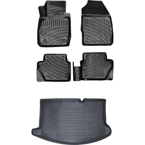 Ford Fiesta 3D Havuzlu Paspas 2010-2013  + Bagaj Havuzu
