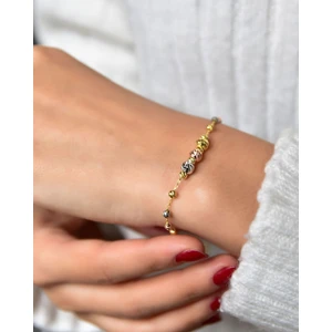 Papatya Silver 925 Ayar Gümüş Üç Renk Kaplama Dorika Toplu Kadın Bileklik