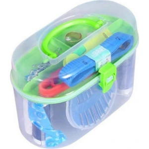 Ip Iğne Makaslı Mezuralı Mini Dikiş Seti Çantalı Dikiş Seti