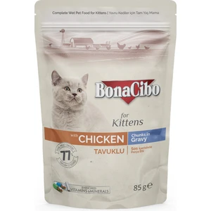 Soslu Tavuklu Pouch Yavru Kedi Yaş Maması 85 gr X12 Adet