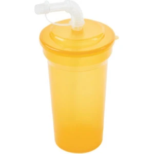 Pipetli Bardak Plastik Suluk Sarı 400 ml