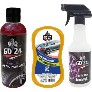 Gd24 Lastik Parlatıcı Jel Ve Demir Tozu Temizleyici Ve Sünger Set