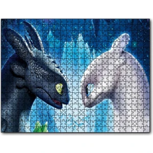 Ejderhanı Nasıl Eğitirsin 3 Dişsiz  Öfkesi Görsel 120 Parça Puzzle Yapboz Mdf (Ahşap)