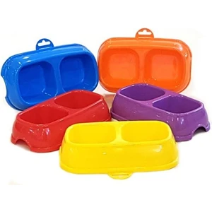 Evcil Hayvan Kedi Köpek Çift Bölme Mama Su Kabı Büyük Boy