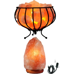 4-5 kg Ferforje Himalaya Tuzu Lambası Sepet + 3-4 kg Himalaya Tuzu Lambası 1,50 mt Aç Kapa Kablolu