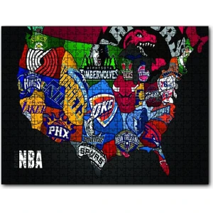 Nba Takım Logoları 255 Parça Puzzle Yapboz Mdf (Ahşap)