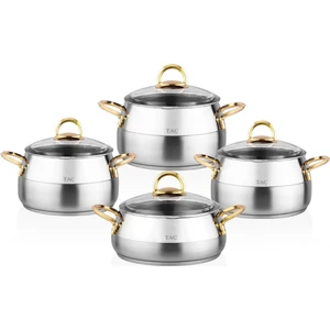 Nobis Indüksiyon Tabanlı 8 Parça Çelik Tencere Seti Gold