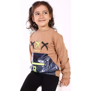 Toontoy Kids Toontoy Kız Çocuk Cep Detaylı Baskılı Sweatshirt