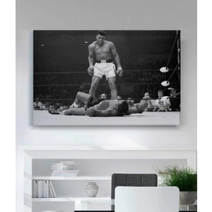 Siyah Beyaz Muhammed Ali Kanvas Tablo